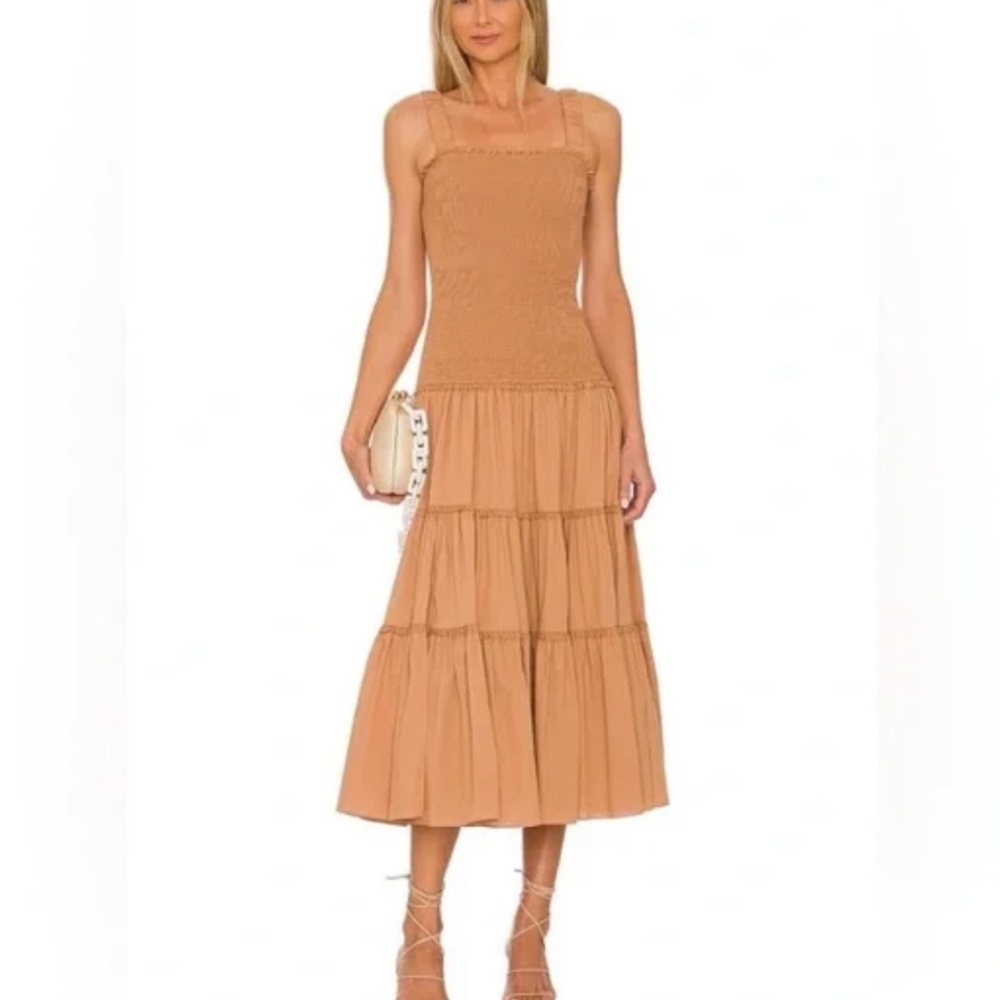 Cinq à Sept Rina Midi Dress. Color: Sahara. Size 2